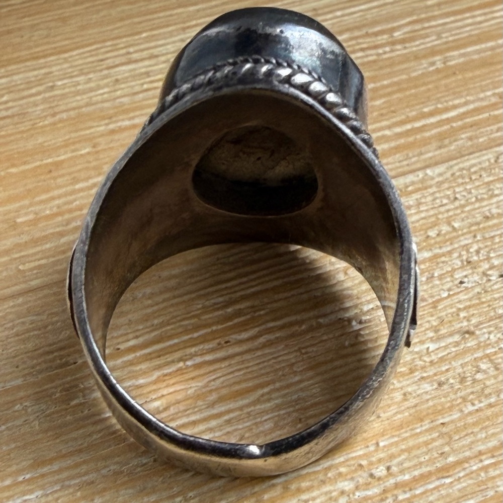 Labradorite Silver Sterling Ring with OM - Picture 5 of 7